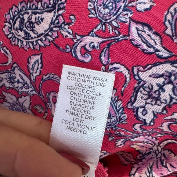 J. Jill Pink/White Floral Tee Spring/Summer PIMA COTTON Top  XLARGE   #I - Picture 5 of 5